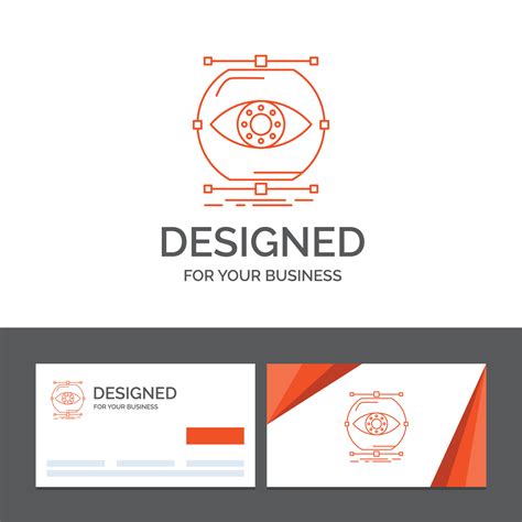 Business logo template for visualize. conception. monitoring. monitoring. vision. Orange ...