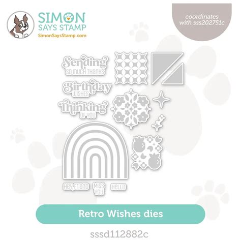 Simon Says Stamp Retro Wishes Wafer Dies sssd112882c