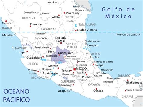 Mapa de Guanajuato, Mexico. | Guanajuato mexico, Guanajuato, Tepic