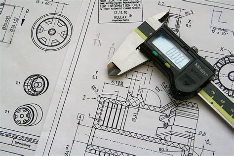 HD wallpaper: digital caliper on paper document, technical drawing ...