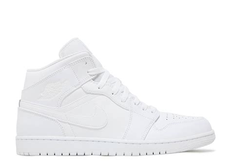 Men's Nike Air Jordan Retro 1 Mid 'Triple White' 2022 554724 136 ...