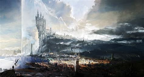 HD wallpaper: video games, video game art, digital art, castle, Wyvern ...