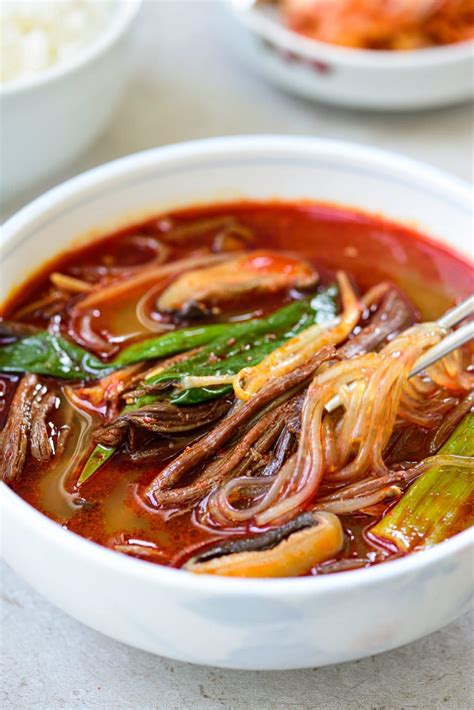 Yukgaejang (Spicy Beef Soup with Vegetables) - Korean Bapsang