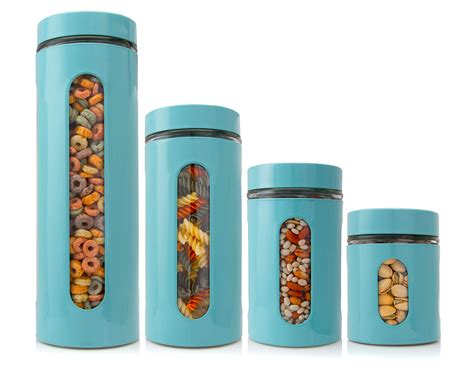 Venoly Dry Food Storage Containers with Lids (4 Piece Set) Airtight Freshness Seal, See-Through ...