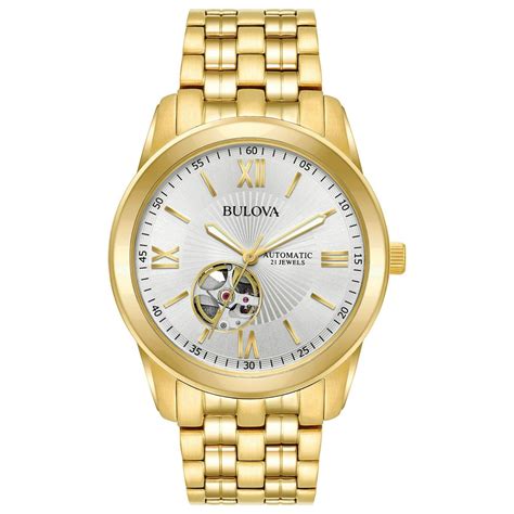 Bulova - Bulova Men's Gold-Tone Stainless Steel Automatic Watch ...