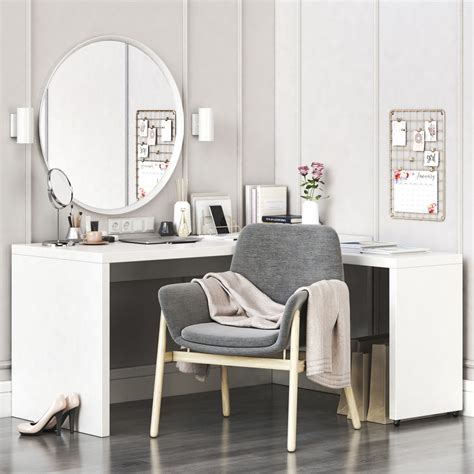 3D Ikea MALM corner dressing table and workplace