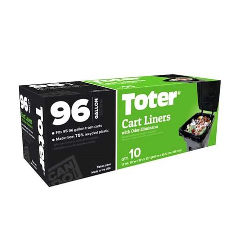 Toter 96 Gallon Trash Can Liners for Toter Garbage Cans(10-Count) GB096 ...