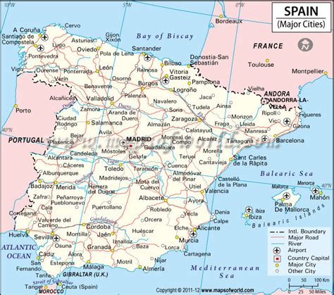 MAP OF SPAIN CITIES - Imsa Kolese