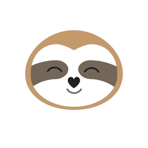 Vector cartoon sloth face 14462088 Vector Art at Vecteezy