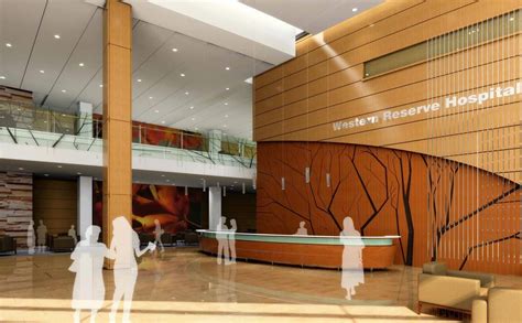 Western Reserve interior lobby rendering | Hospital reception, Hospital ...