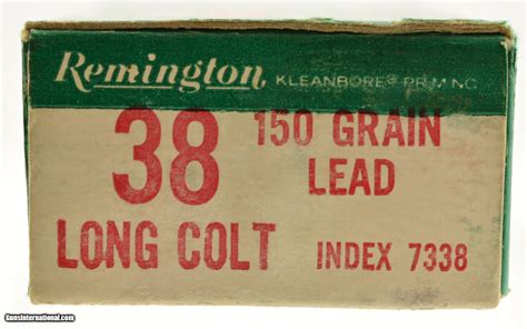 Remington 38 Long Colt Ammunition 150 Grain Lead Full Box