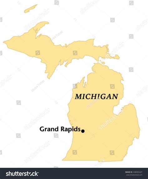 Grand Rapids Michigan Locate Map Stock Vector (Royalty Free) 238305427 ...