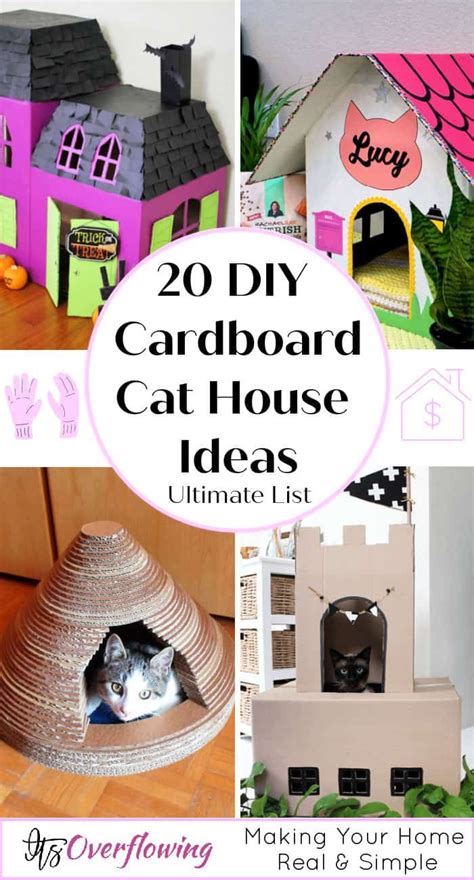 20 Easy DIY Cardboard Cat House Ideas | Cat house diy cardboard ...