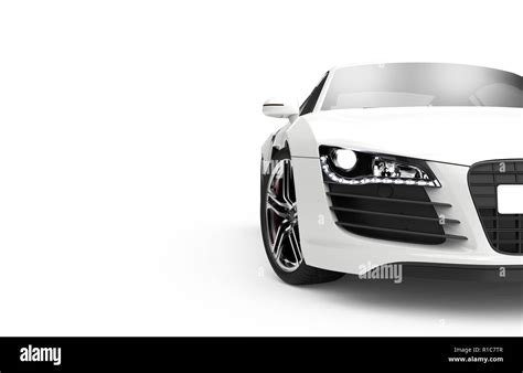 Front view of a generic and brandless modern car on a white background ...