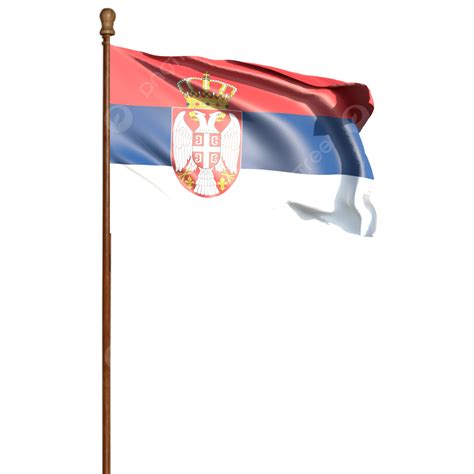 Serbia Flag With Pole, Serbia Flag Waving, Serbia Flag, Serbia Flag With Pole Transparent PNG ...