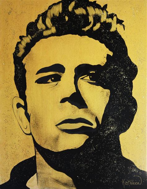 ART Collections Portrait James Dean Black & Gold Acrylic Painting Modern Contemporary Gallery ...