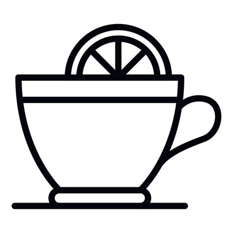 Hot tea lemon cup icon, outline style 15366838 Vector Art at Vecteezy