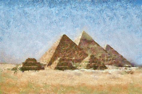 The Pyramids of Giza Painting by Peter Kupcik