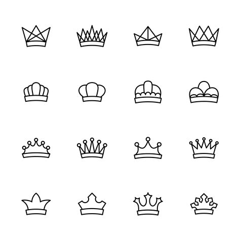 Crown line icon set 1226026 Vector Art at Vecteezy