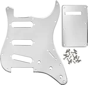 IKN Guitar Pickguard 11 Trous SSS Scratchplate Tremolo Cavity Cover Back Plate with Screws for ...