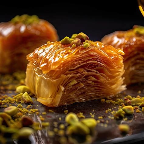 Premium AI Image | Baklava layered pastry dessert made of filo pastry ...