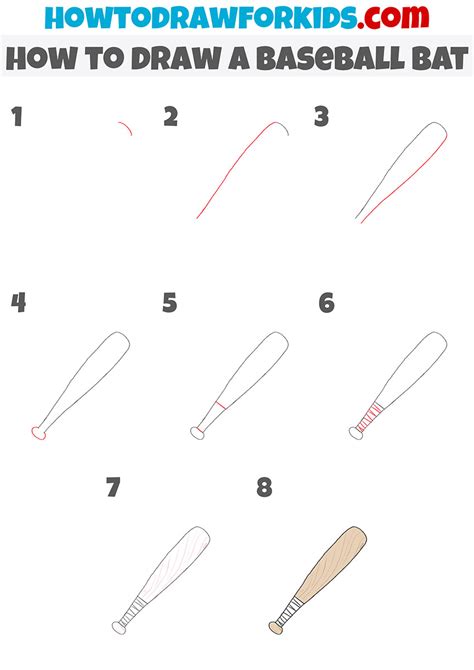 How to Draw a Baseball Bat - Easy Drawing Tutorial For Kids