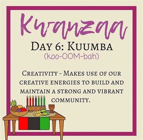 Happy Kwanzaa! Day 6, KUUMBA | Happy kwanzaa, Kwanzaa, Kwanzaa principles