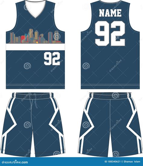 Basketball T-shirt Design Uniform Set of Kit. Custom Design Basketball Jersey Template Stock ...