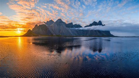 Download Beach Mountain Iceland Nature Vestrahorn 4k Ultra HD Wallpaper