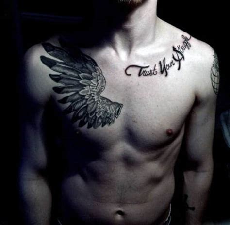 Top 39 Wing Chest Tattoo Ideas - [2021 Inspiration Guide]