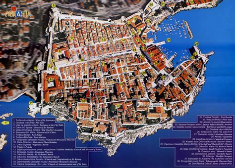 Old Town Dubrovnik Tourist Map - Dubrovnik Croatia • mappery