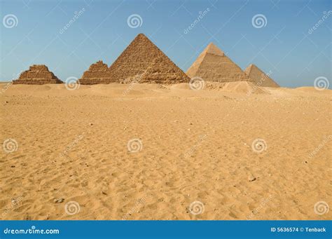 Egyptian Pyramids in the Desert Stock Photo - Image of empire, famous ...