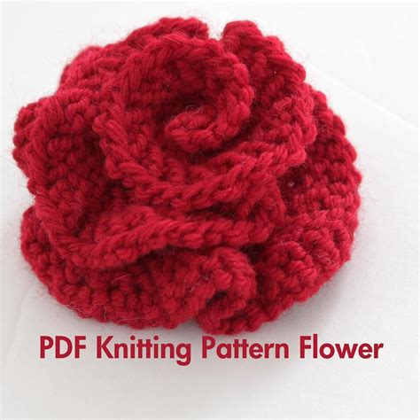 PATTERN Knitted Flower PDF Pattern Very Easy Photo Tutorial - Etsy ...