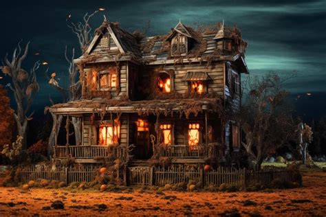 Haunted house on halloween celebration concept. Spooky house halloween ...