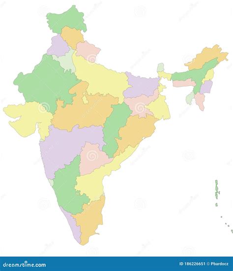 India Political Map Hd