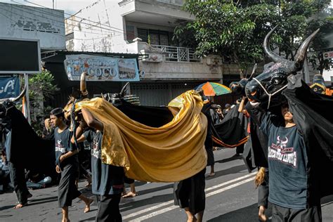 Malang, Indonesia - August 7, 2022. Batu City Local Cultural Arts Festival, Bantengan Nuswantara ...