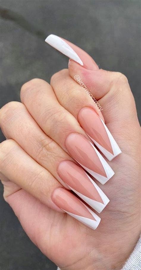 Elegant French Tip Acrylic Nails