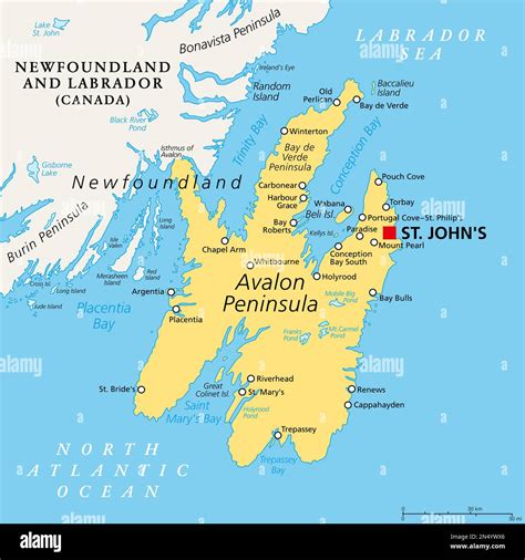 Avalon peninsula map hi-res stock photography and images - Alamy