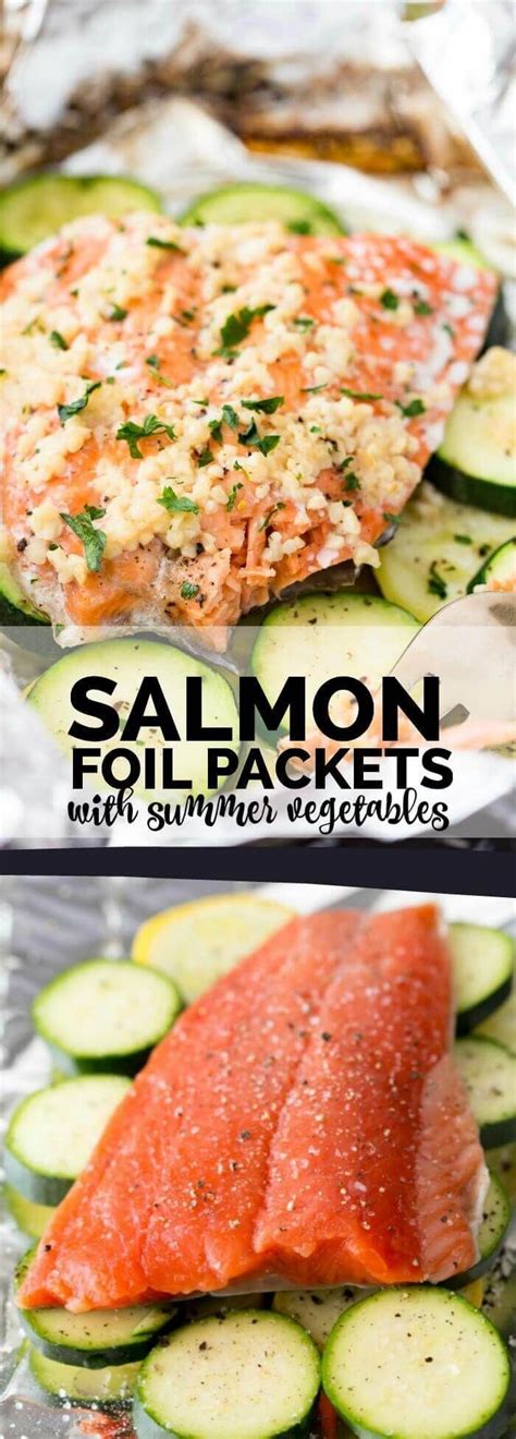 Salmon Foil Packets with Summer Vegetables | Summer vegetable recipes ...