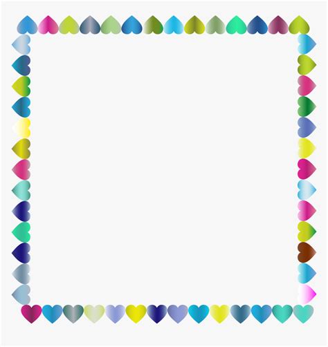 Prismatic Hearts Frame 4 Clip Arts - Downloadable Heart Borders For ...