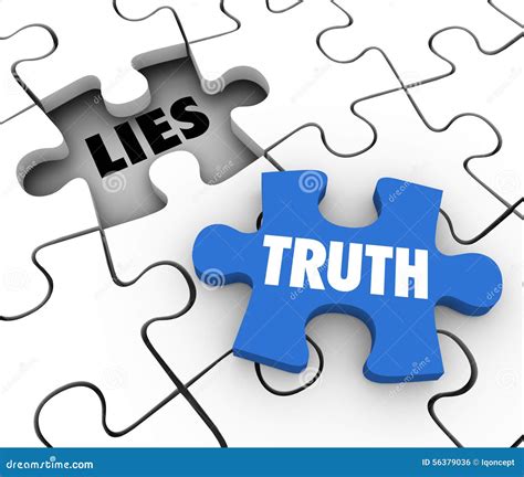 Truth Vs Lies Puzzle Piece Words Compete Honest Facts Whole Stock Illustration - Image: 56379036