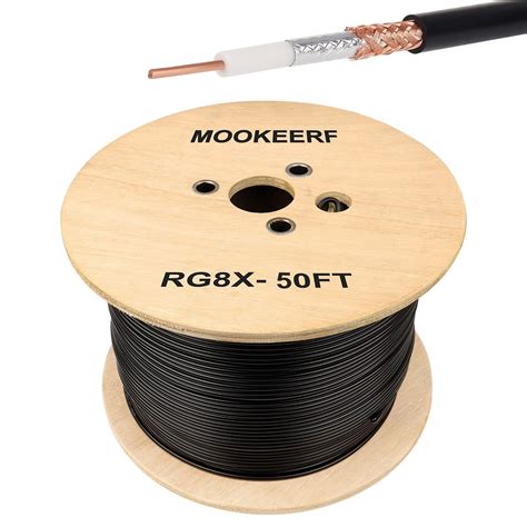 MOOKEERF RG8x Coaxial Cable 50ft,Low Loss RG 8X Cable 50 Feet,RG8x Coax Cable 50 ohm – BigaMart