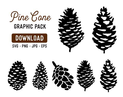 Pine Cone Stencil Pine Cone Silhouette Pine Cone Clipart - Etsy