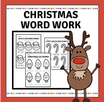 Christmas Rhyming and CVC Words by HeadtoSchool | TPT