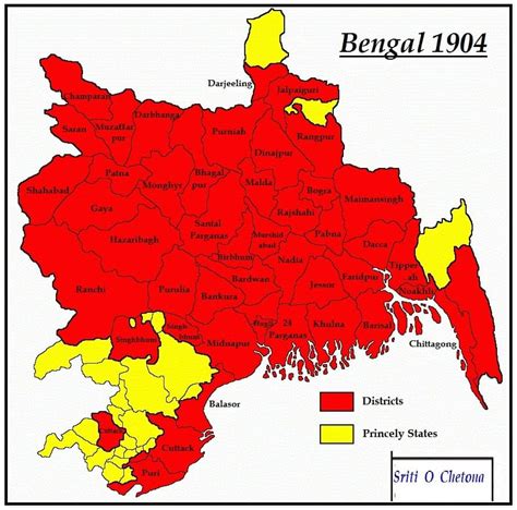 Various Partition Maps of Bengal (1905-1947) - Sriti O Chetona