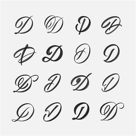 Letter D In Calligraphy