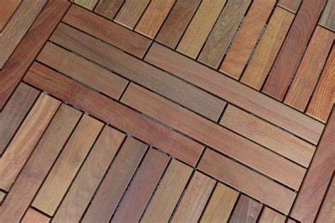 Kontiki Brazilian Hardwood Deck Tiles Rio Ipe / 12"x36"x1"