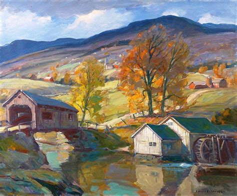 Superb 20th Century American Fall Vermont Landscape Artist Emile A ... | Landscape artist ...