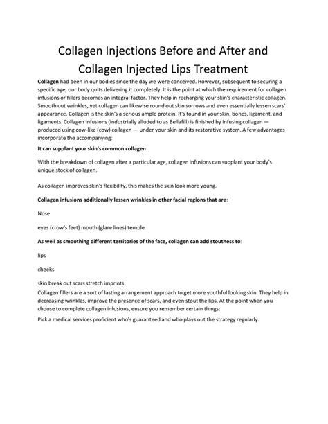 PPT - Collagen Injections Before and After and Collagen Injected Lips ...