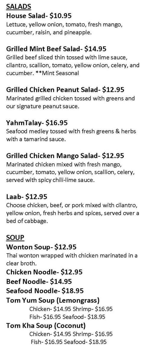 Thai Kitchen Menu, in Durango, CO